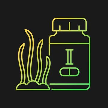Iodine supplements gradient vector icon for dark theme Illustrazione stock