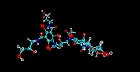 Iodixanol molecular structure isolated on black Stock Illustration