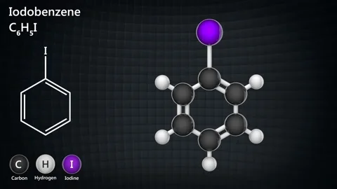 Iodobenzene. C6H5I. Seamless loop. Stock Footage 154399404
