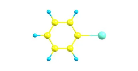 Iodobenzene molecular structure isolated on white Stock Illustration