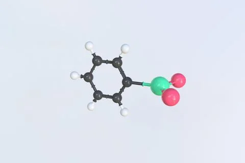 Iodoxybenzene molecule, isolated molecular model. 3D rendering Stock Illustration