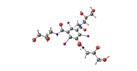 Iohexol molecular structure isolated on white Stock Illustration