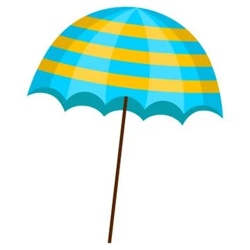 Iolated colored beach umbrella 库存插图