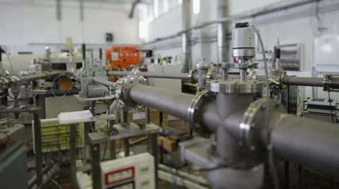 Ion accelerator lab interior tilt shift lens Stock Footage 31461583