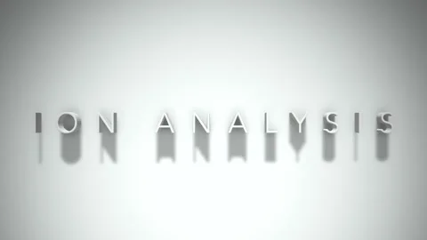 Ion analysis 3D title animation with shadows on a white background Stock Footage 297818055