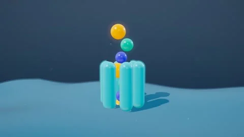 Ion channel membrane transport electrolyte soft grey studio loop Видео 342496930