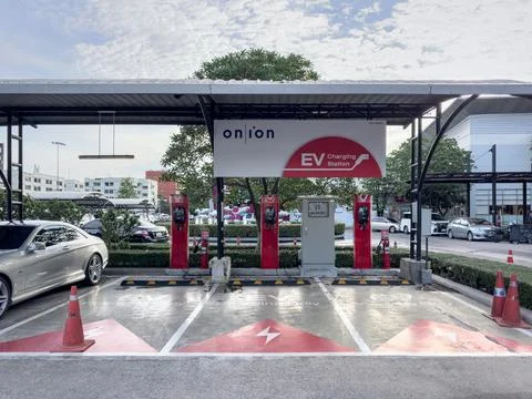 On-ion EV Charging Station Stock Photos