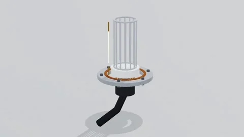 Ion gauge vacuum 3d loop white background 3D animation seamless loop Stock Footage 341851885