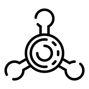 Ion schematic icon, outline style Stock Illustration