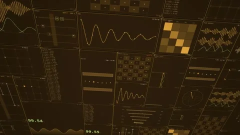 Ion-trap-lab-canopy-amber-overhead-panels-loop 動画素材 343621988