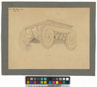 Ionic chapter from Athens. Carl von Hasenauer (1833-1894), artist Copyrigh... Stock Photos