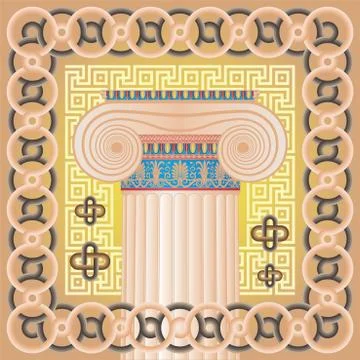 Ionic classical capital Stock Illustration