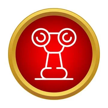 Ionic column architecture history icon on red button Stock Illustration