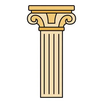 Ionic column architecture representing history and tradition Stock Illustration