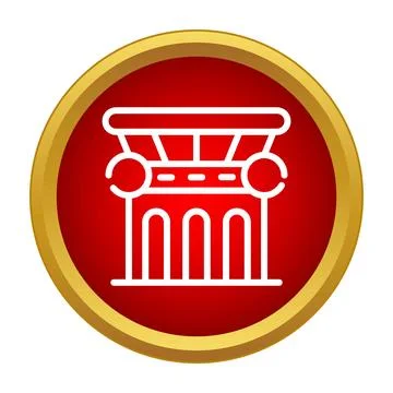 Ionic column capital architecture icon Stock Illustration