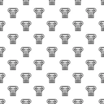Ionic column capital architecture seamless pattern background Illustrazione stock