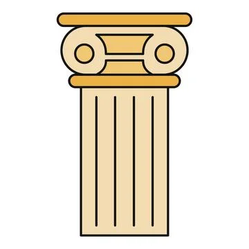 Ionic column capital displaying classical architectural order Stock Illustration