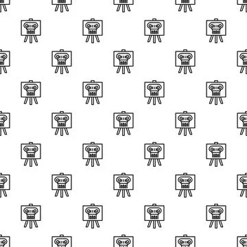 Ionic column capital drawing on easel seamless pattern Stock Illustration