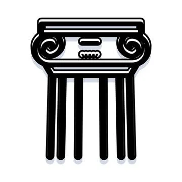 Ionic column capital illustrating classical temple architecture Stock Illustration