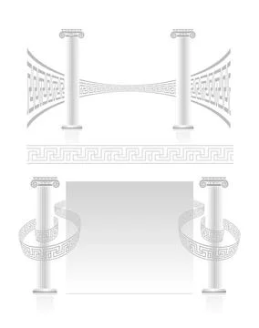 Ionic Column with Greek key pattern Ionic Column with Greek key pattern. V... Stock Photos