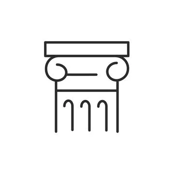 Ionic Column Icon Stock Illustration
