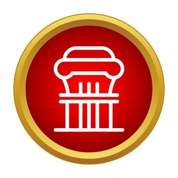Ionic column icon representing ancient greek architecture Stock Illustration