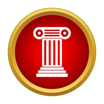 Ionic column icon representing law and support Stock Illustration