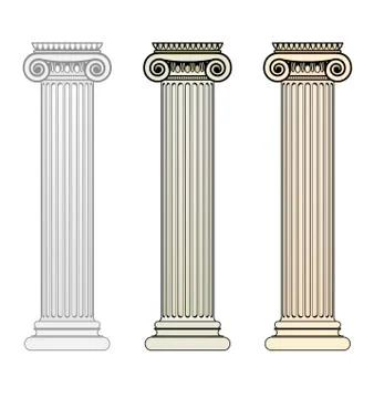 Ionic Column Stock Illustration