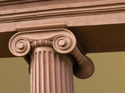 Ionic column with its scroll-like top (volute) Fotos Stock