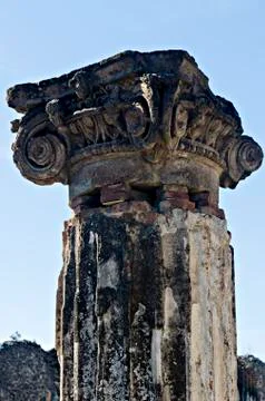 Ionic Column in Pompeii Stock Photos