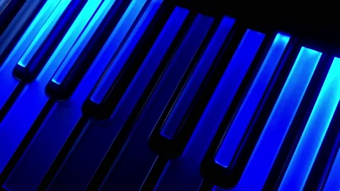 Ionic key illumination piano keyboard board musical instrument Stock Footage 163363944