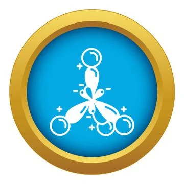 Ionic molecule icon blue vector isolated Stock Illustration