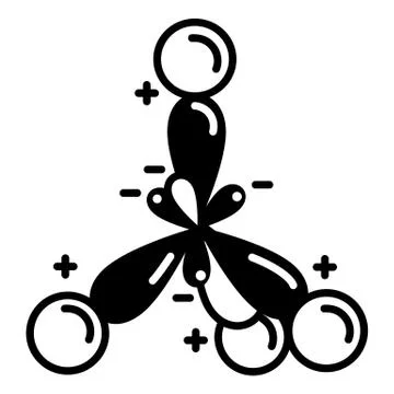 Ionic molecule icon, simple style Stock Illustration