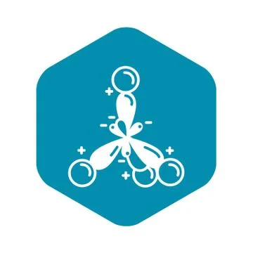 Ionic molecule icon, simple style Stock Illustration