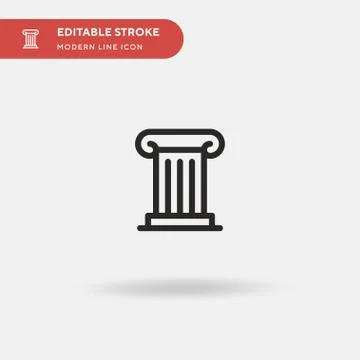 Ionic Pillar Simple vector icon. Illustration symbol design template for web  Stock Illustration