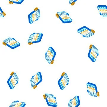 Ionization air cleaner isometric icon seamless pattern Stock Illustration