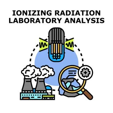 Ionizing radiation laboratory analysis and research concept Stock Illustration