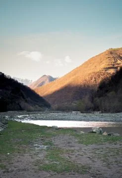 Iori River on a background of mountains Stock Photos