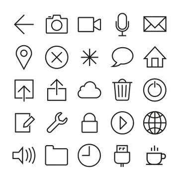 Ios 7 icons set Stock Illustration