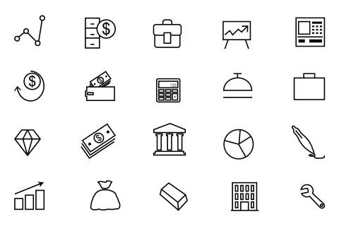 Ios and Android Line Vector Set Stock Illustration