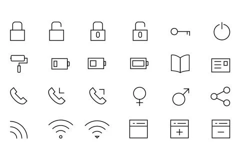 IOS and Android Vector Icons Collection Stock Illustration