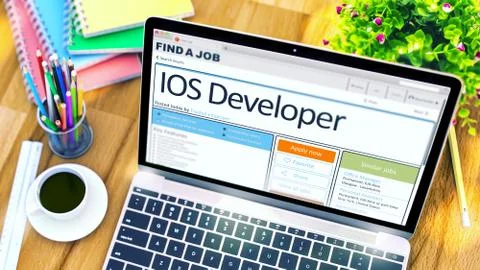IOS Developer Wanted. 3D. Stock Photos