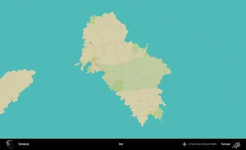 Ios, Greece. Topographic Humanitarian Stock Illustration