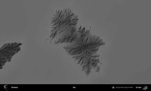 Ios highlighted, Greece. Grayscale Illustrazione stock