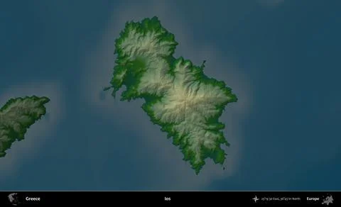 Ios highlighted, Greece. Physical Stock Illustration