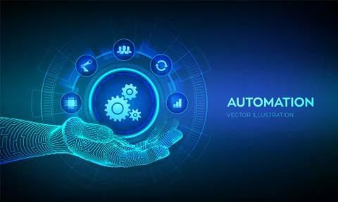 IOT and Automation Software concept as an innovation, improving productivity  Stock Illustration