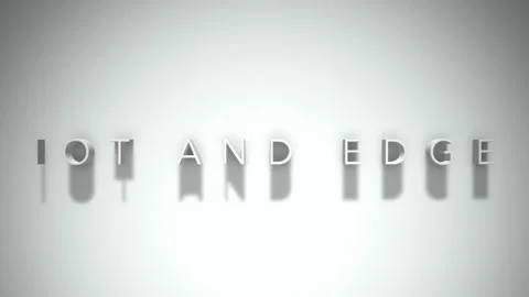 Iot and edge 3D title animation white text on a white background Stock Footage 299374396