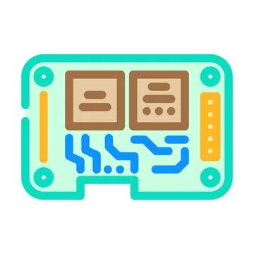 Iot circuit board module color icon vector illustration Stock Illustration