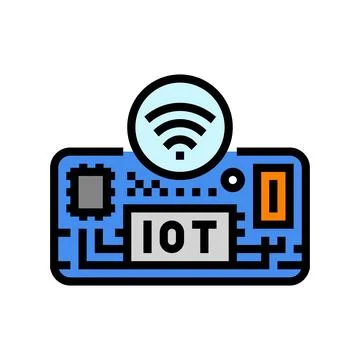 Iot circuit board module color icon vector illustration Illustrazione stock