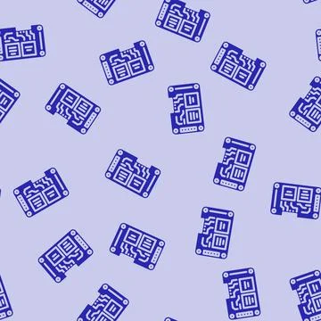 Iot circuit board module glyph vector seamless pattern イラスト素材